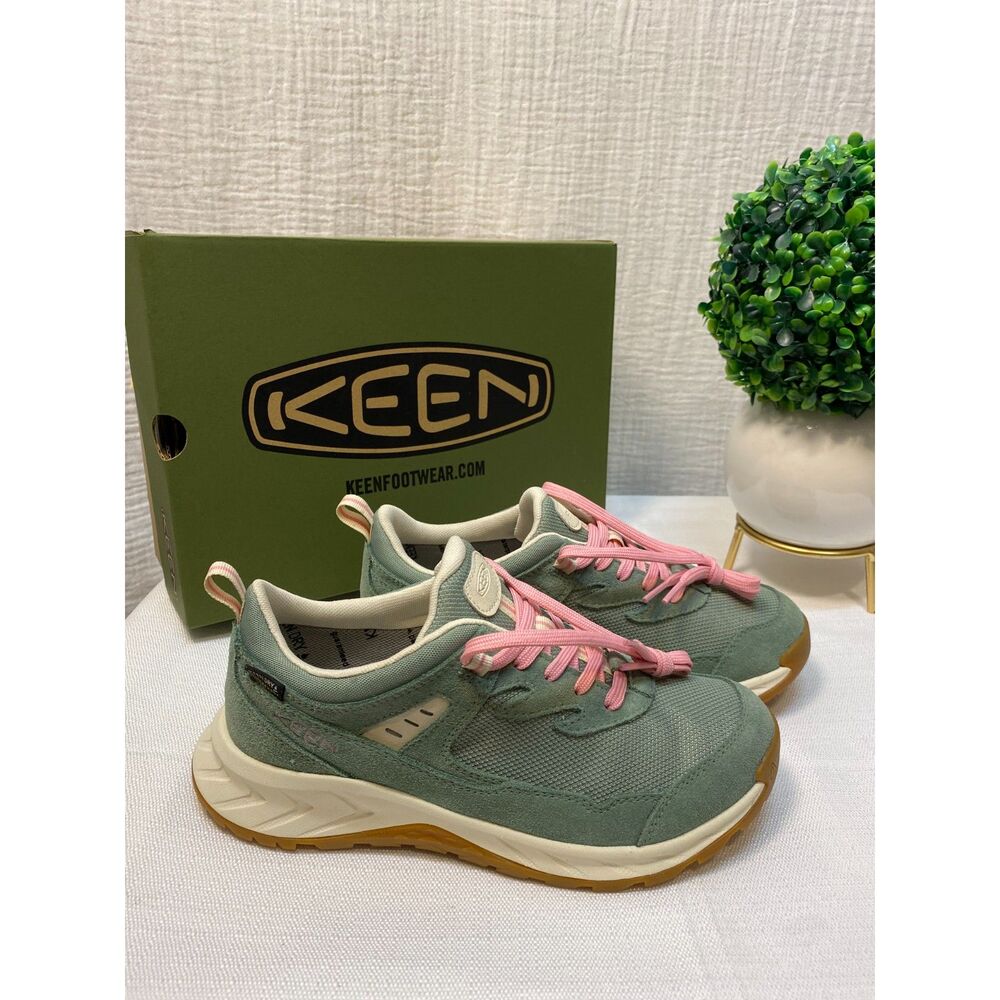 NEW Keen Kids Hightrail Waterproof Hiking Shoes Lily Pad/CashmereRose Youth Sz 5